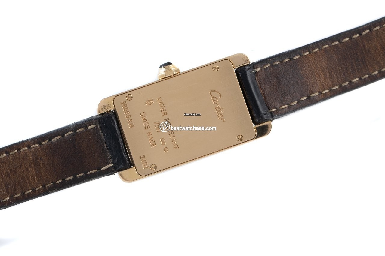 IMG_9081 Cartier Tank Americaine Womens watch Quartz Yellow gold 2482 Replica 6