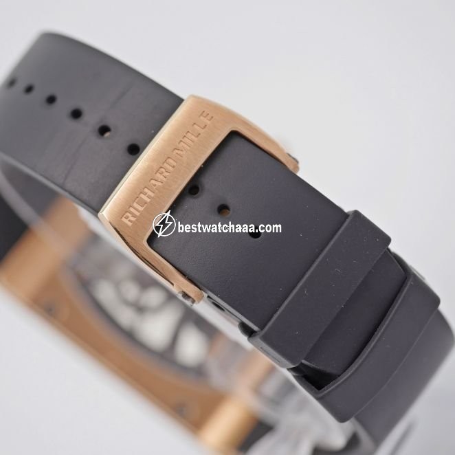 IMG_9081 Richard Mille Mens watch Unisex Manual winding Rose gold RM017 Replica 6