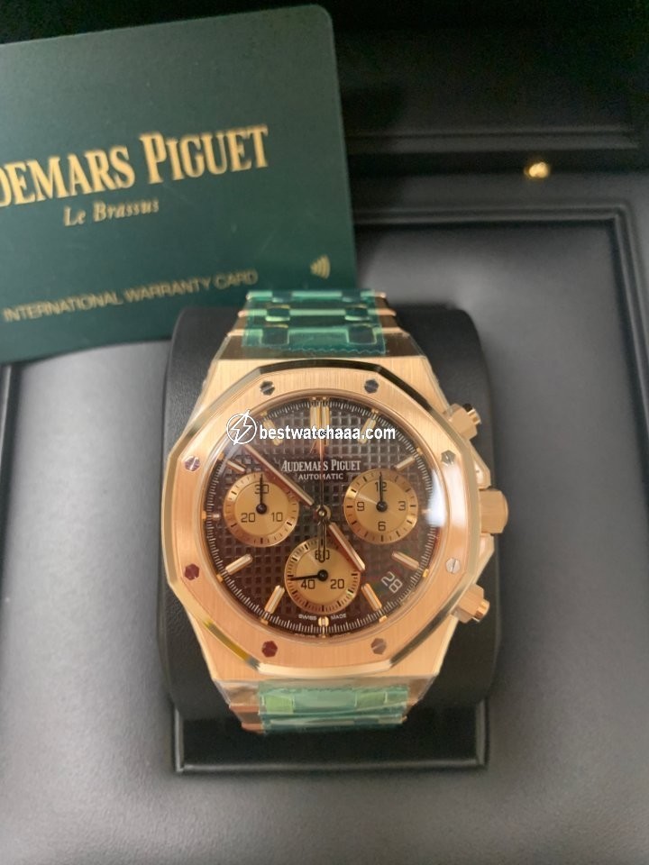 IMG_9081 Audemars Piguet Royal Oak Chronograph Mens watch Unisex Automatic Rose gold 26239OR.OO.1220OR.02 Replica 6