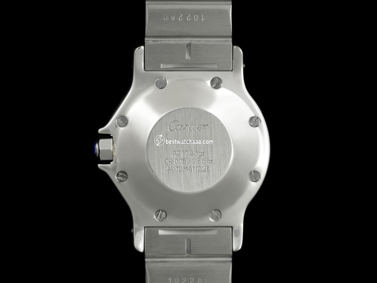 IMG_9081 Cartier Santos Mens watch Unisex Automatic Gold Steel 8240 Replica 6