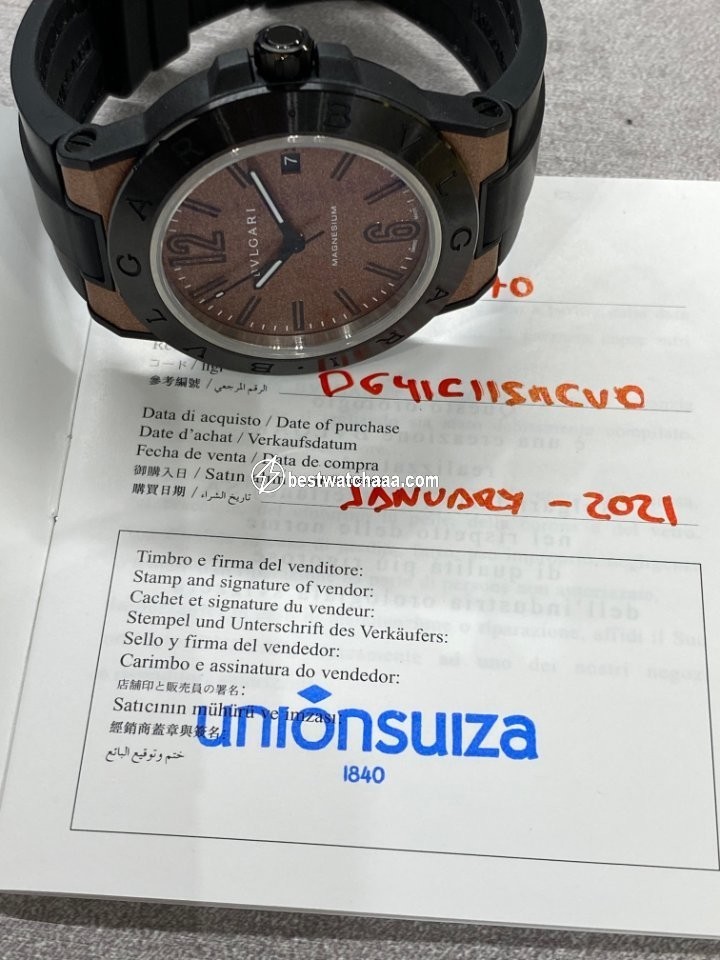 IMG_9081 Bulgari Diagono Mens watch Unisex Automatic Ceramic 102306 DG41C11SMCVD Replica 6