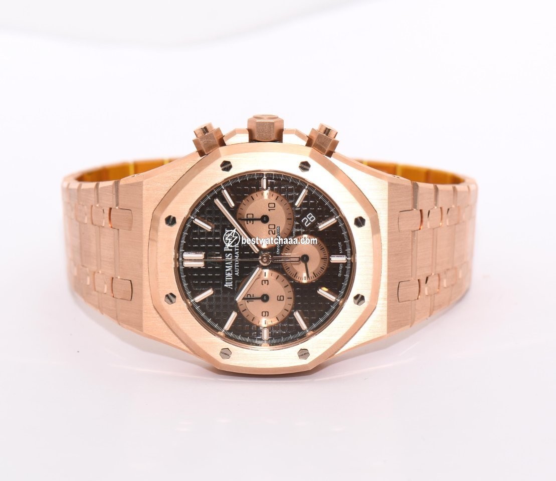 IMG_9081 Audemars Piguet Royal Oak Chronograph Mens watch Unisex Automatic Rose gold 263310R-00-12200R2 Replica 6
