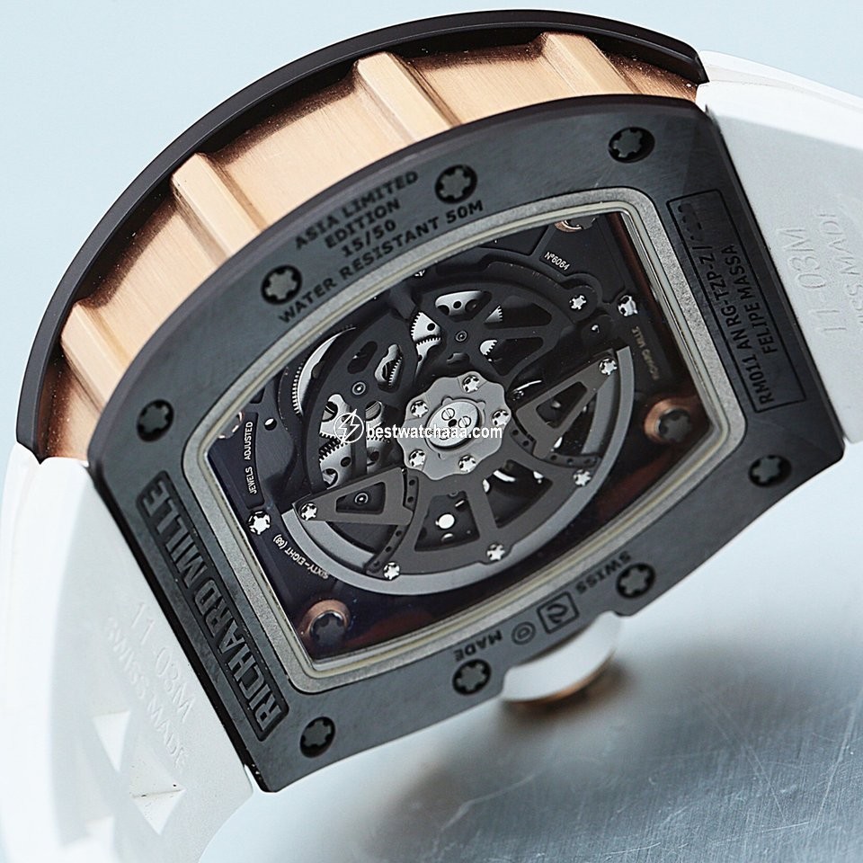 IMG_9081 Richard Mille RM 011 Mens watch Unisex Automatic Ceramic RM011 AO RG-TZP-Z Replica 6