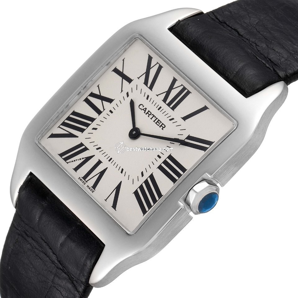 IMG_9081 Cartier Santos Dumont Mens watch Unisex Manual winding White gold W2007051 Replica 6