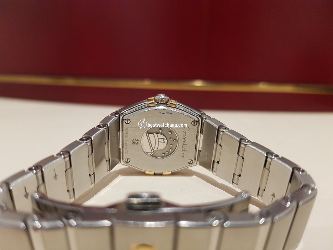 IMG_9081 Omega Constellation Quartz Womens watch Quartz Gold Steel 123.20.24.60.55.006 Replica 6