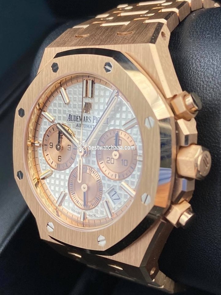 IMG_9081 Audemars Piguet Royal Oak Chronograph Mens watch Unisex Automatic Rose gold 26315OR.OO.1256OR.01 Replica 6