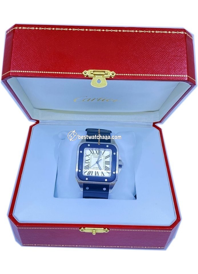 IMG_9081 Cartier Santos 100 Mens watch Unisex Automatic Steel 100 XL 2656 Replica 6