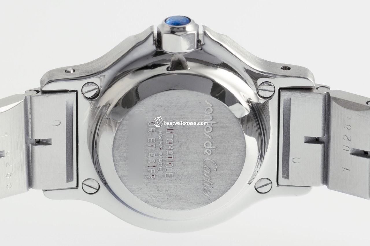 IMG_9081 Cartier Santos Womens watch Automatic Gold Steel 09078 Replica 6