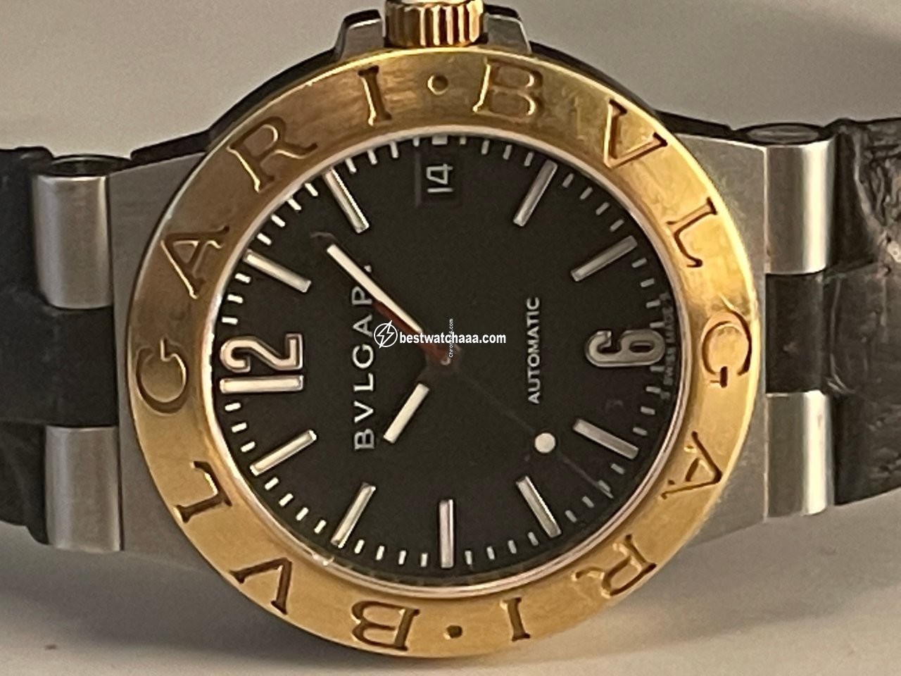 IMG_9081 Bulgari Diagono Mens watch Unisex Automatic Gold Steel LC35SG Replica 6