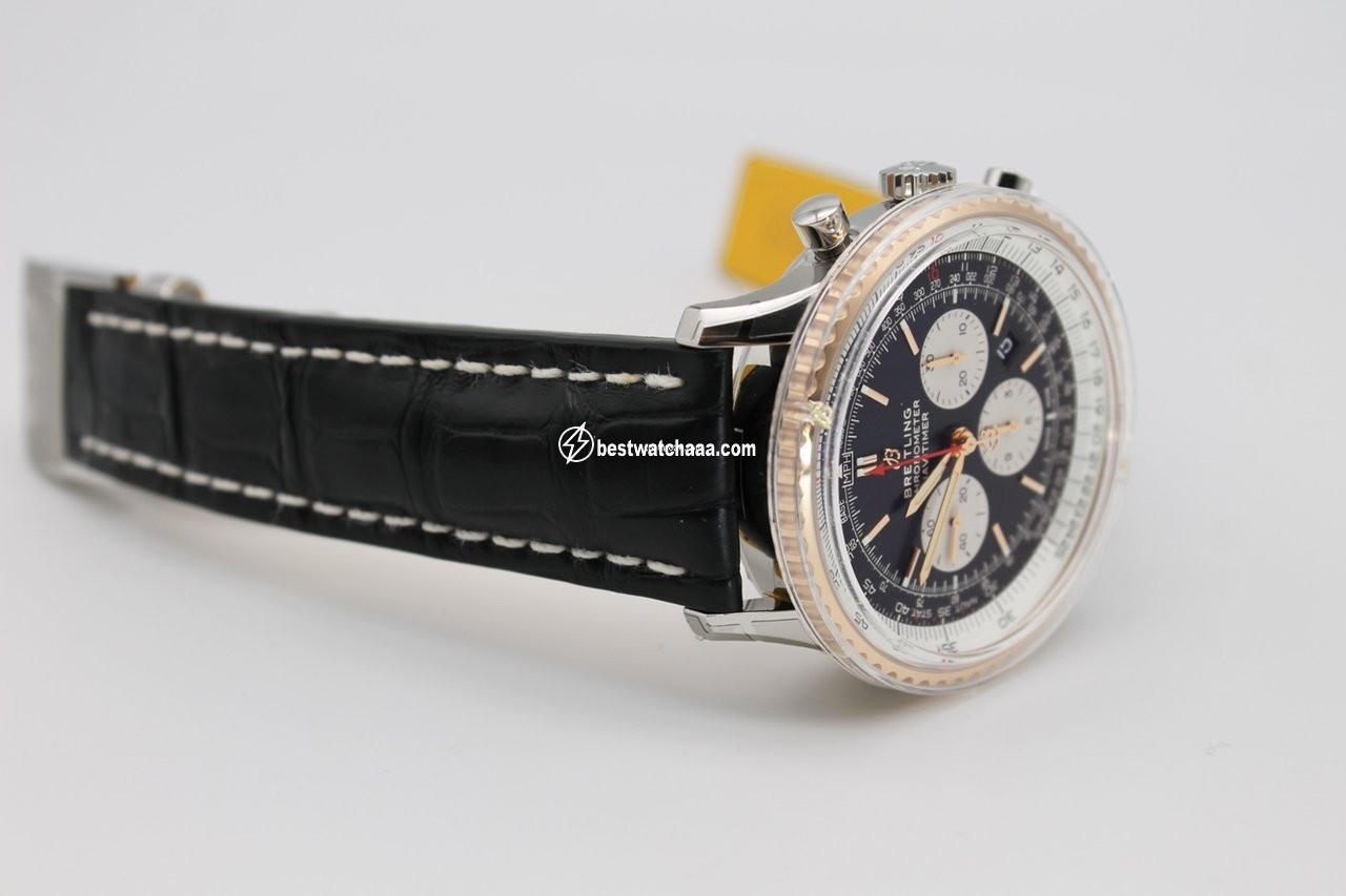 IMG_9081 Breitling Navitimer 01 (46 MM) Mens watch Unisex Automatic Gold Steel UB0127211B1P2 Replica 6
