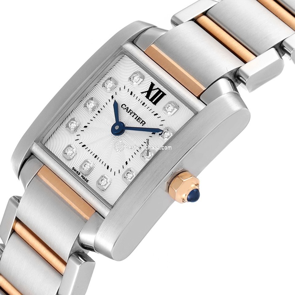 IMG_9081 Cartier Tank Francaise Womens watch Quartz Gold Steel WE110004 Replica 6