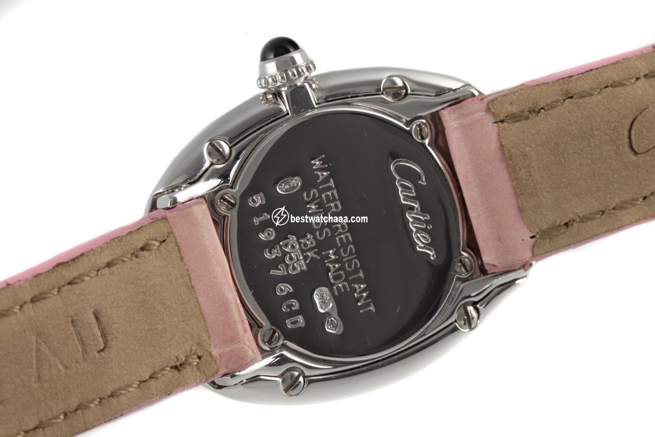 IMG_9081 Cartier Baignoire Womens watch Quartz White gold 1955 Replica 6
