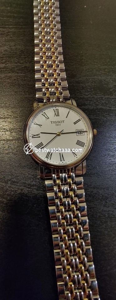 IMG_9081 Tissot Mens watch Unisex Quartz Gold Steel T870 970 Replica 6