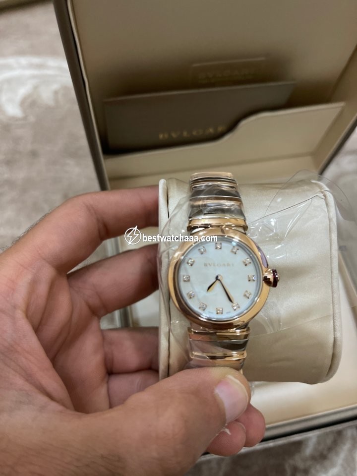 IMG_9081 Bulgari Lucea Womens watch Quartz Gold Steel 102194 Replica 6
