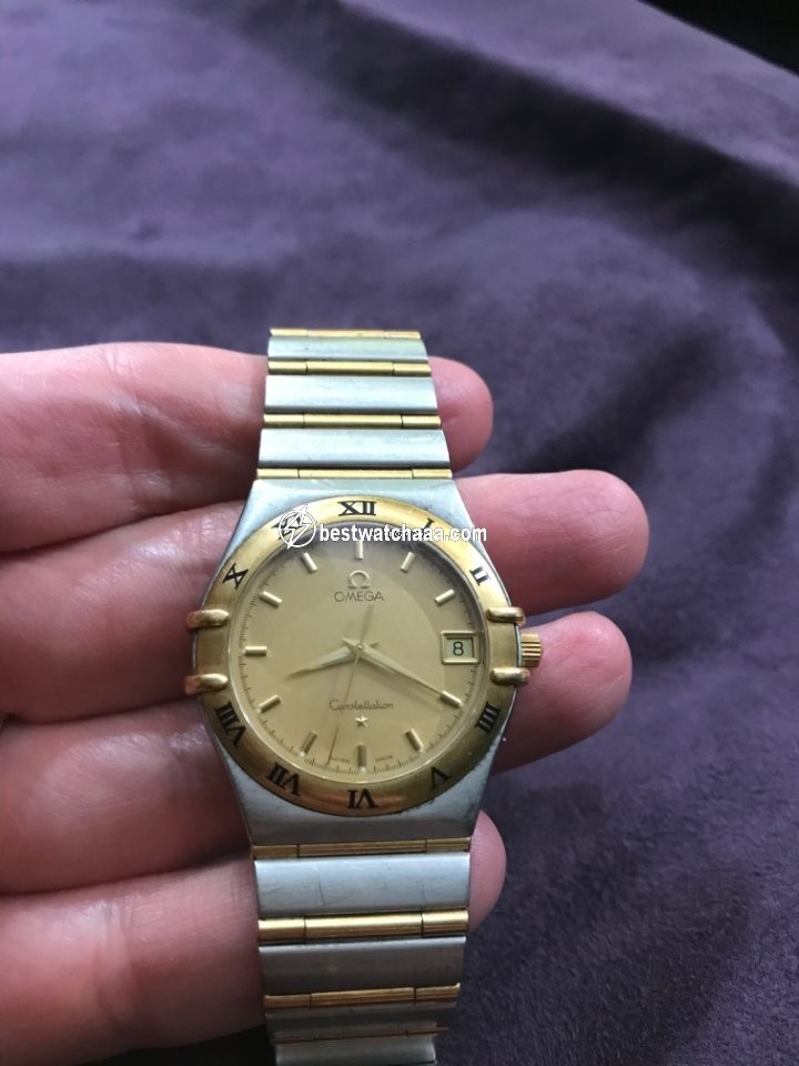 IMG_9081 Omega Constellation Day-Date Mens watch Unisex Quartz Gold Steel 3961070 Replica 6