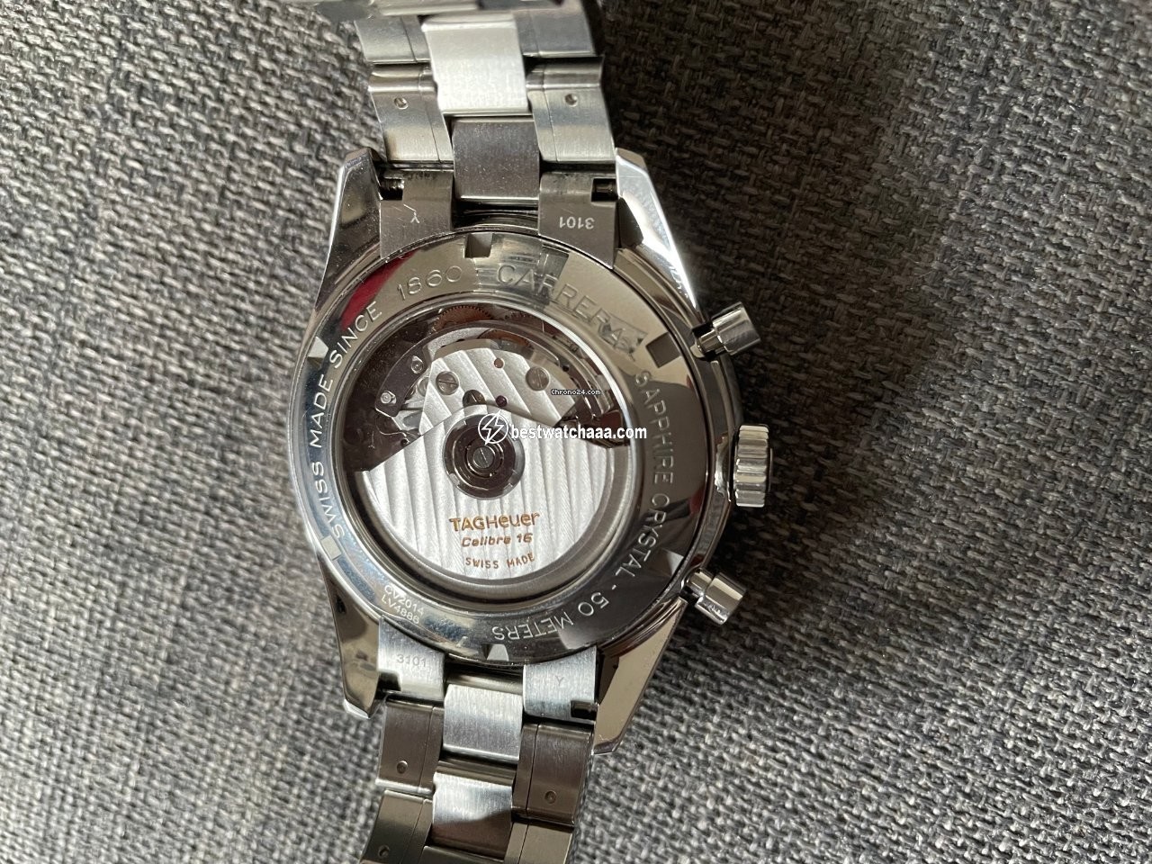 IMG_9081 TAG Heuer Carrera Calibre 16 Mens watch Unisex Automatic Steel CV2014.BA0786 Replica 6
