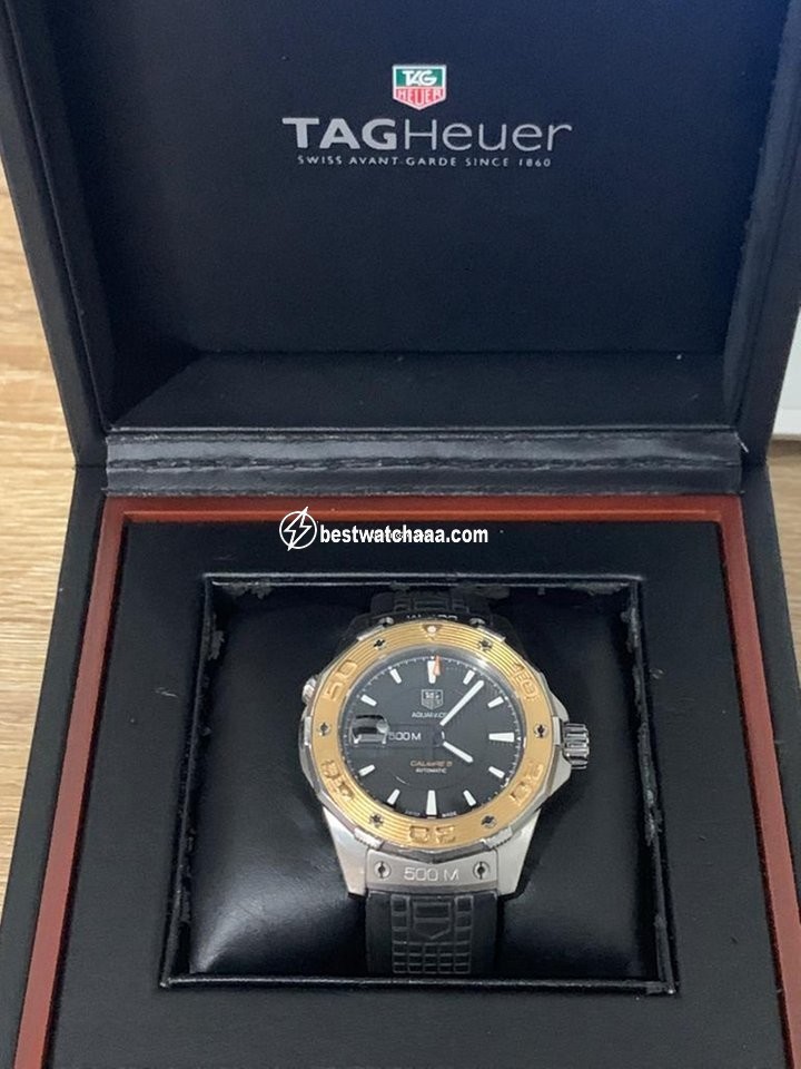 IMG_9081 TAG Heuer Aquaracer 500M Mens watch Unisex Automatic Gold Steel WAJ2150.FT6015 Replica 6