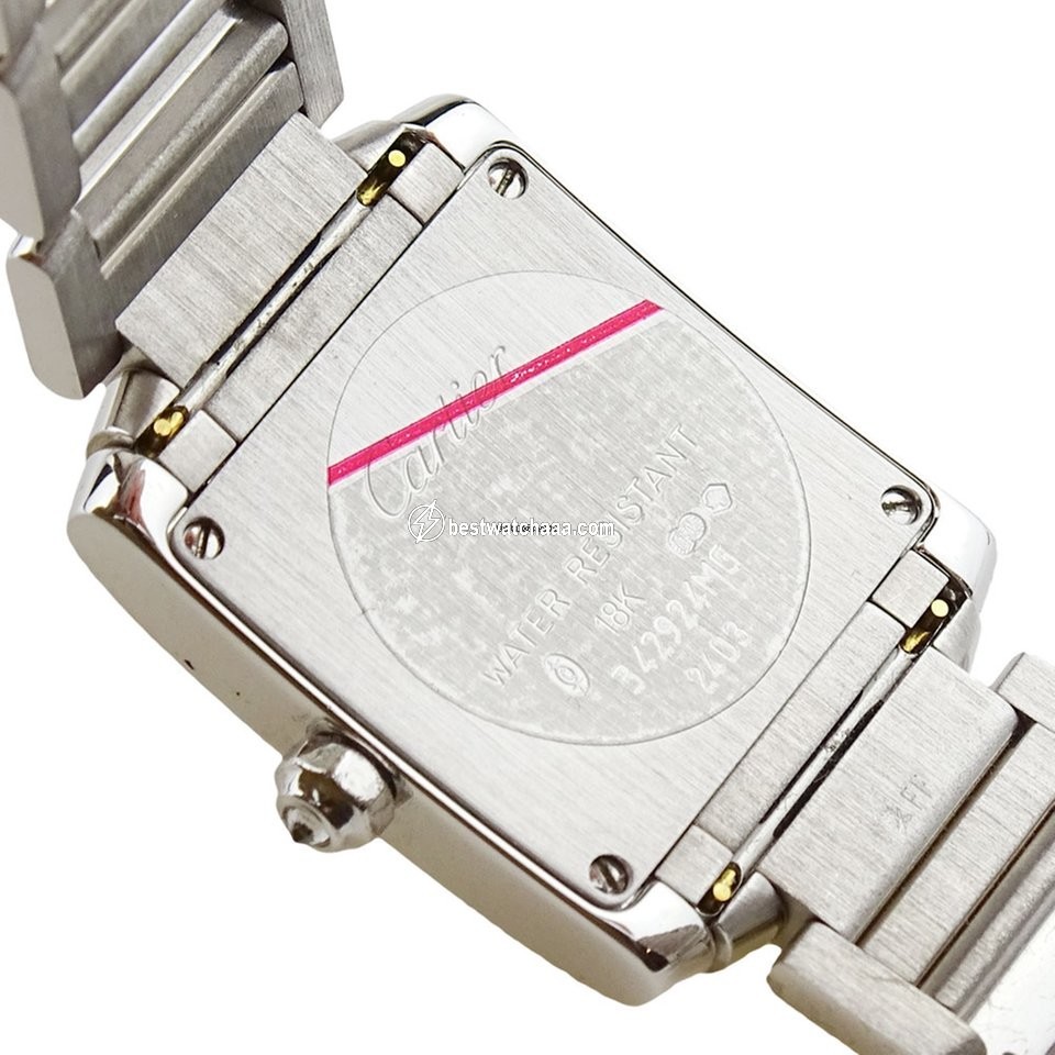 IMG_9081 Cartier Tank Francaise Mens watch Unisex Quartz White gold WE1002SE Replica 6
