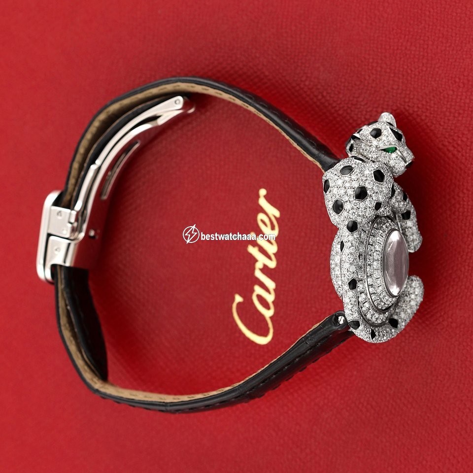IMG_9081 Cartier Panthere Womens watch Quartz White gold hpi00773 Replica 6