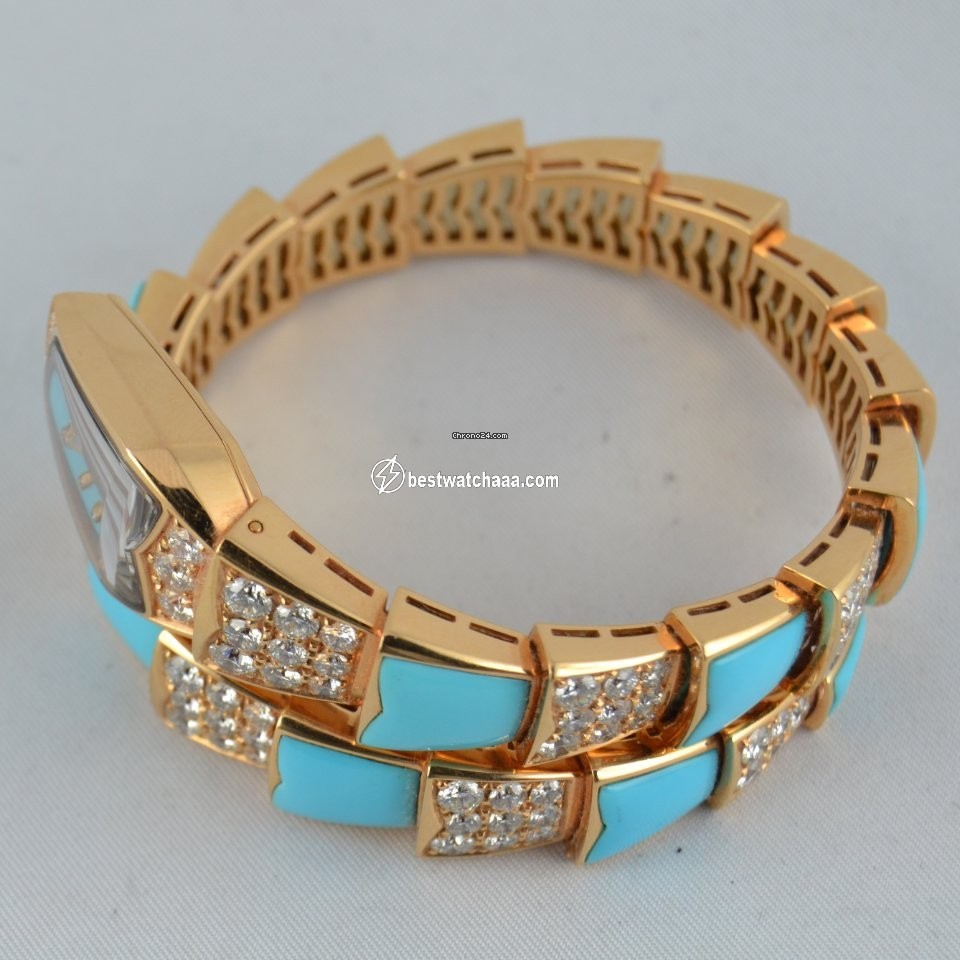 IMG_9081 Bulgari Serpenti Womens watch Quartz Rose gold SP P 26G Replica 6