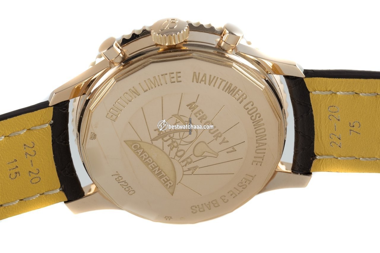 IMG_9081 Breitling Navitimer Cosmonaute Mens watch Unisex Manual winding Red gold RB0210 Replica 6