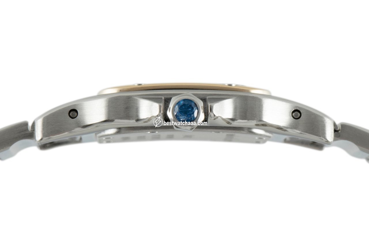 IMG_9081 Cartier Santos Womens watch Quartz Gold Steel 166930 Replica 6