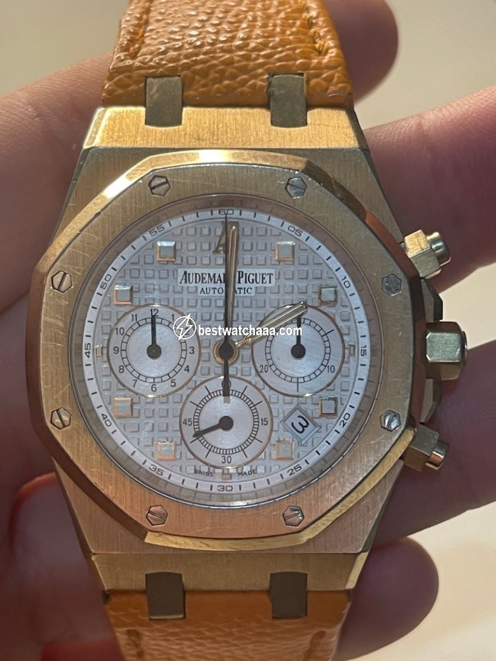 IMG_9081 Audemars Piguet Royal Oak Chronograph Mens watch Unisex Automatic Rose gold F 71557 Replica 6
