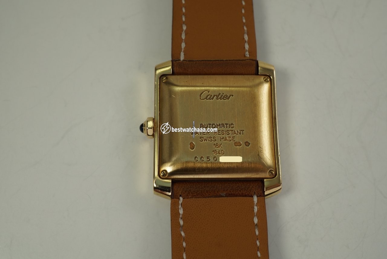 IMG_9081 Cartier Tank Francaise Mens watch Unisex Automatic Yellow gold 1840 Replica 6