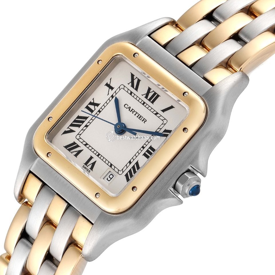 IMG_9081 Cartier Panthere Mens watch Unisex Quartz Gold Steel W25028B8 Replica 6