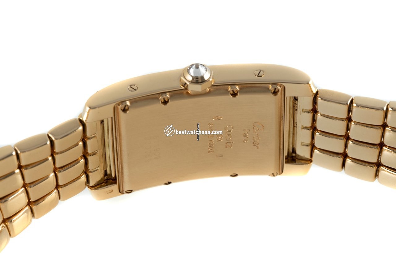 IMG_9081 Cartier Tank Americaine Mens watch Unisex Quartz Yellow gold 8119 Replica 6