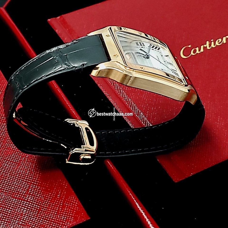 IMG_9081 Cartier Santos Mens watch Unisex Automatic Rose gold WGSA0019 Replica 6