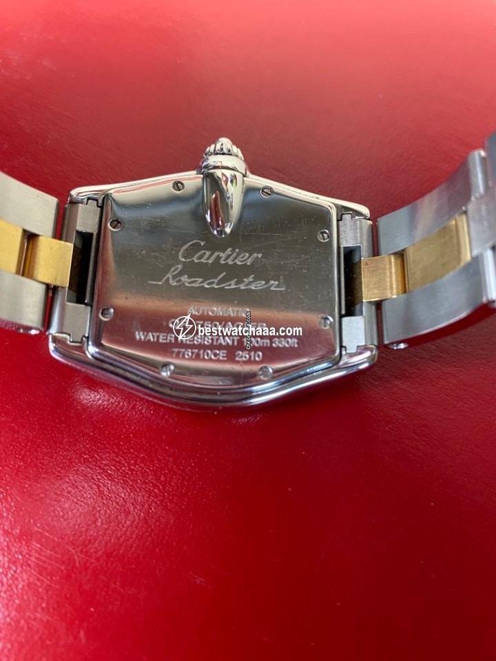 IMG_9081 Cartier Roadster Mens watch Unisex Automatic Gold Steel w62031y4 Replica 6