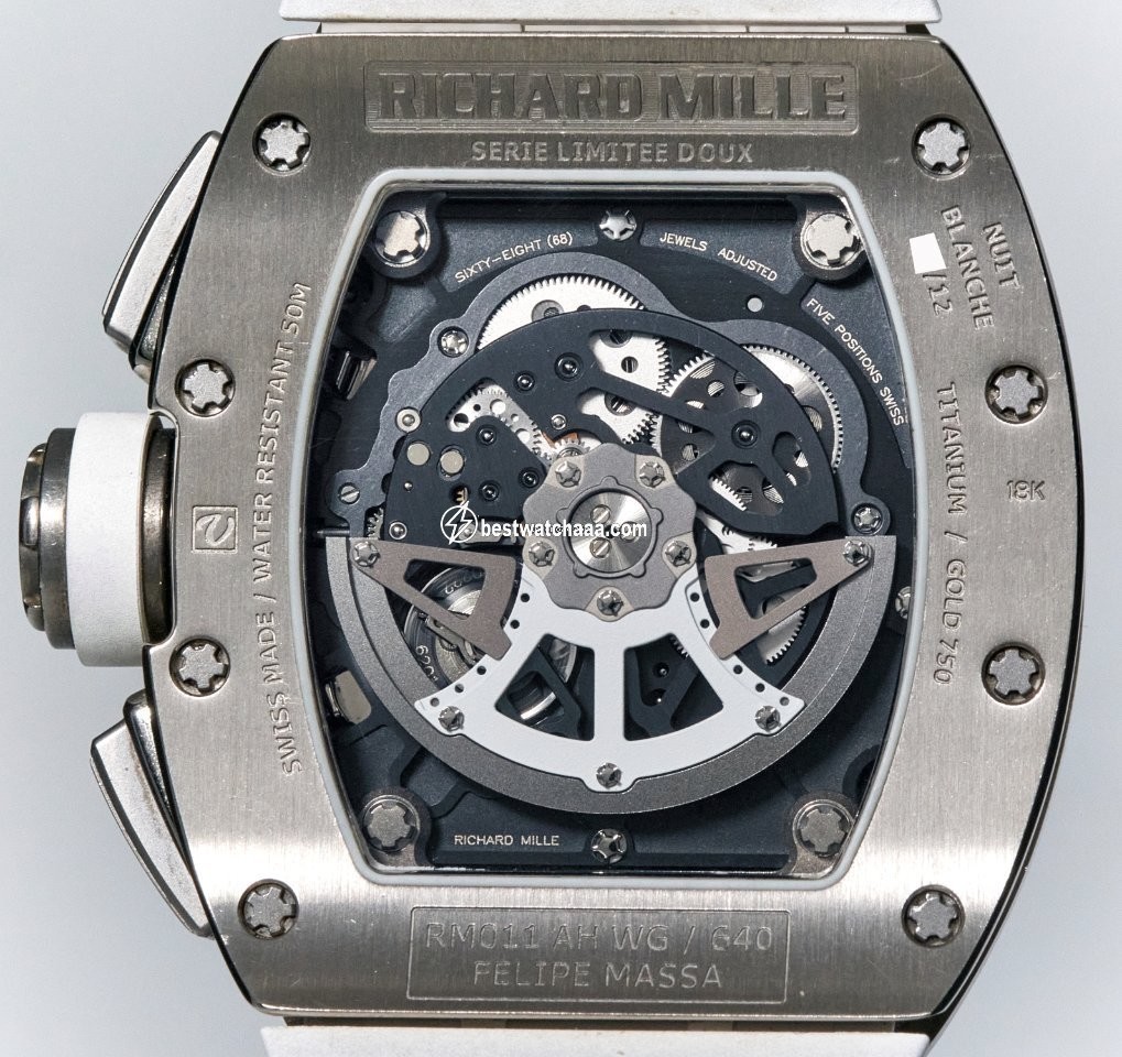 IMG_9081 Richard Mille RM 011 Mens watch Unisex Automatic White gold RM011 Replica 6