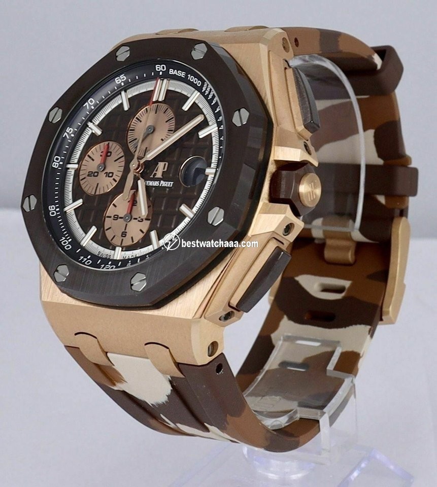 IMG_9081 Audemars Piguet Royal Oak Offshore Chronograph Mens watch Unisex Automatic Rose gold 26401RO.OO.A087CA.01 Replica 6