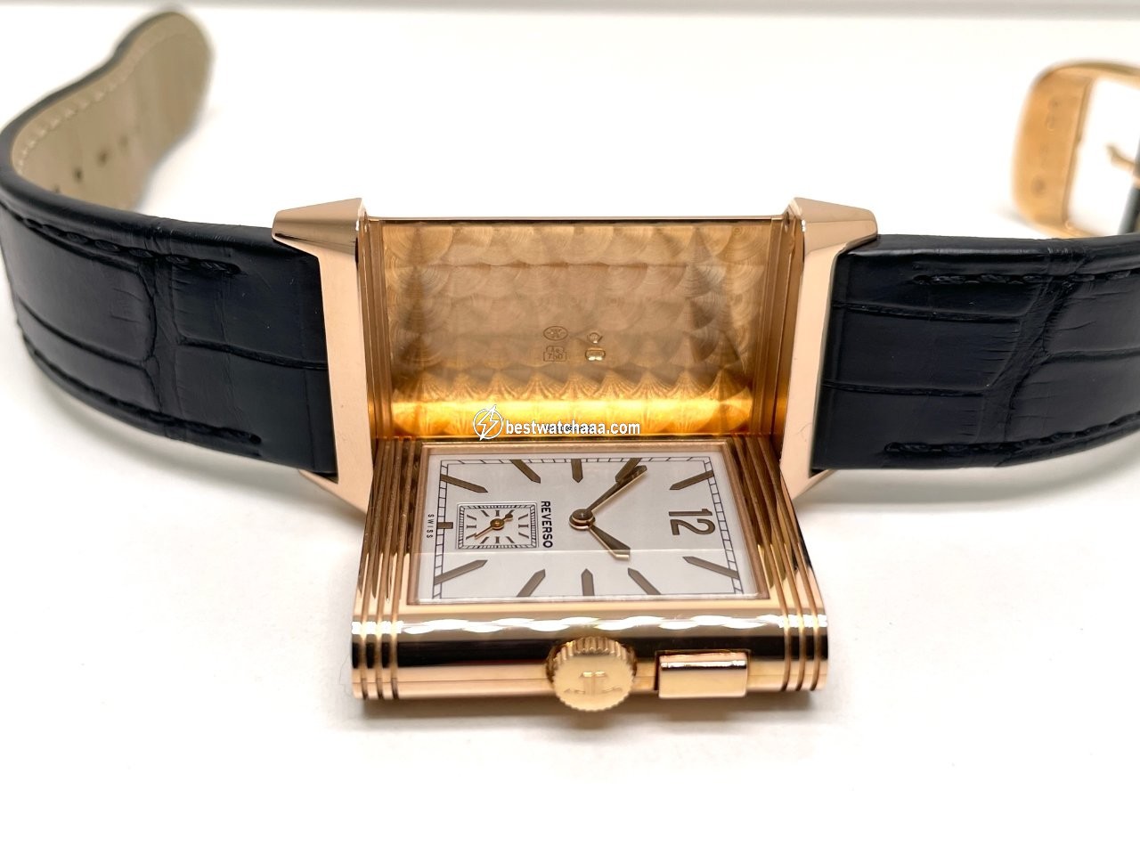 IMG_9081 Jaeger-LeCoultre Grande Reverso Ultra Thin Duoface Manual winding Rose gold Q3782520 Replica 6