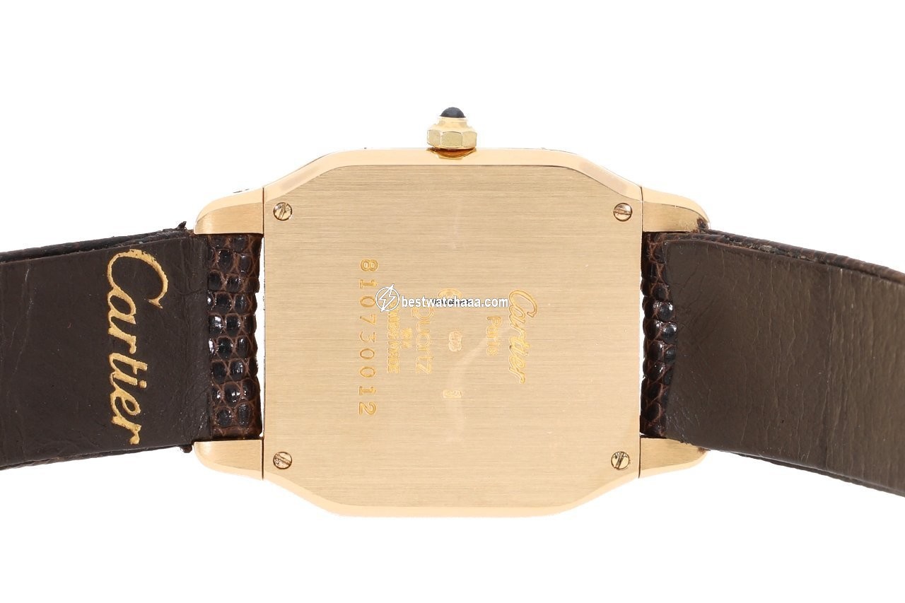 IMG_9081 Cartier Santos Dumont Womens watch Quartz Yellow gold 8107 Replica 6