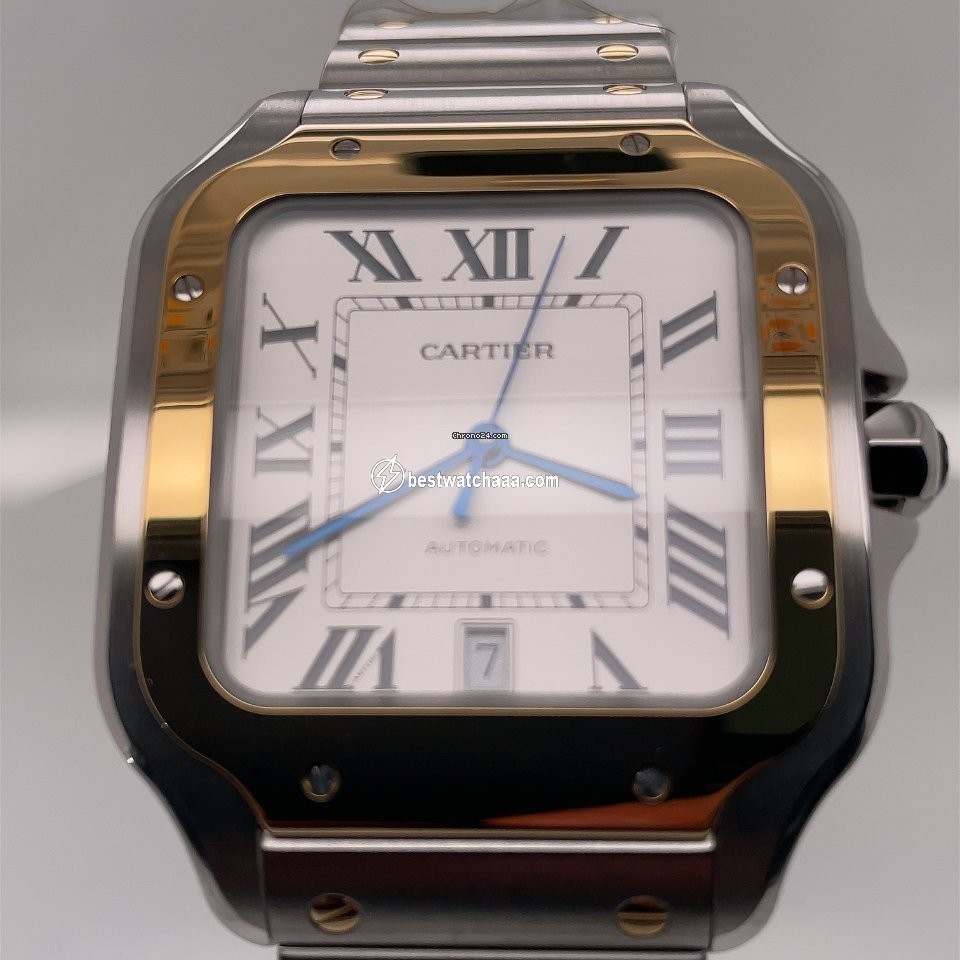 IMG_9081 Cartier Santos Mens watch Unisex Automatic Gold Steel W2SA0006 Replica 6