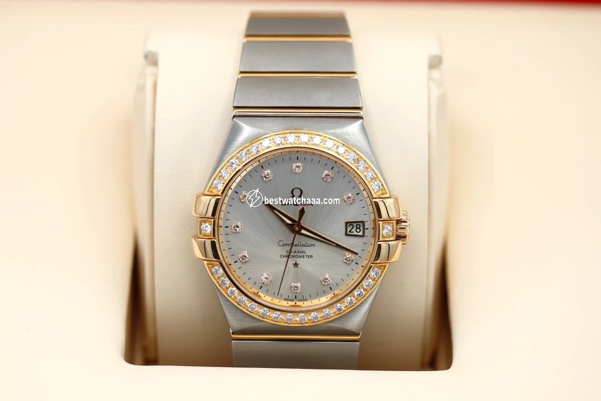 IMG_9081 Omega Constellation Ladies Mens watch Unisex Automatic Gold Steel 123.25.35.20.52.001 Replica 6