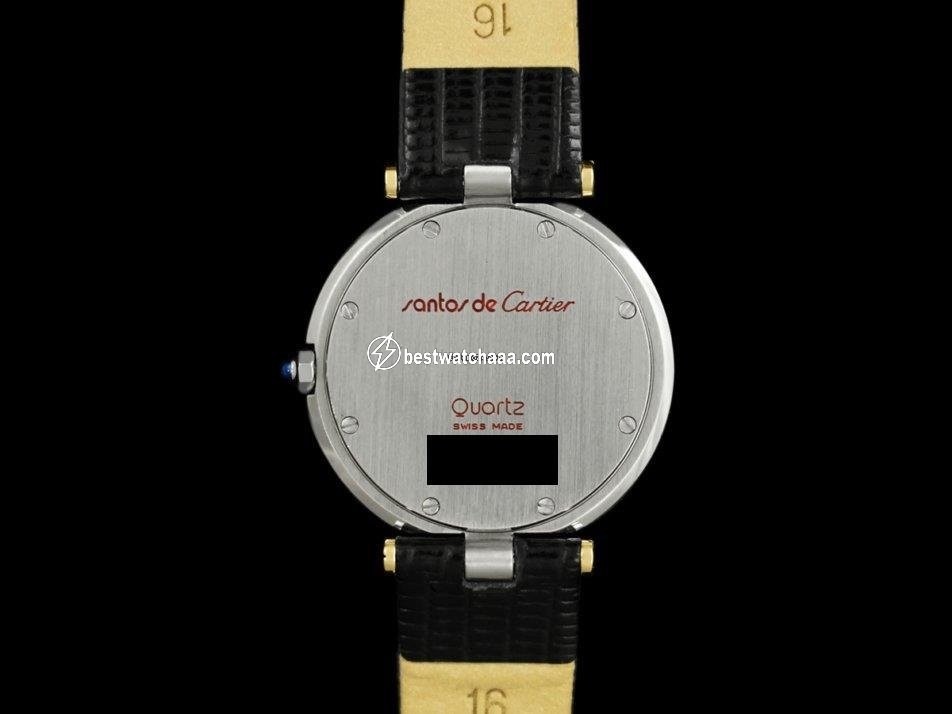 IMG_9081 Cartier Santos Mens watch Unisex Quartz Gold Steel 8499ST Replica 6