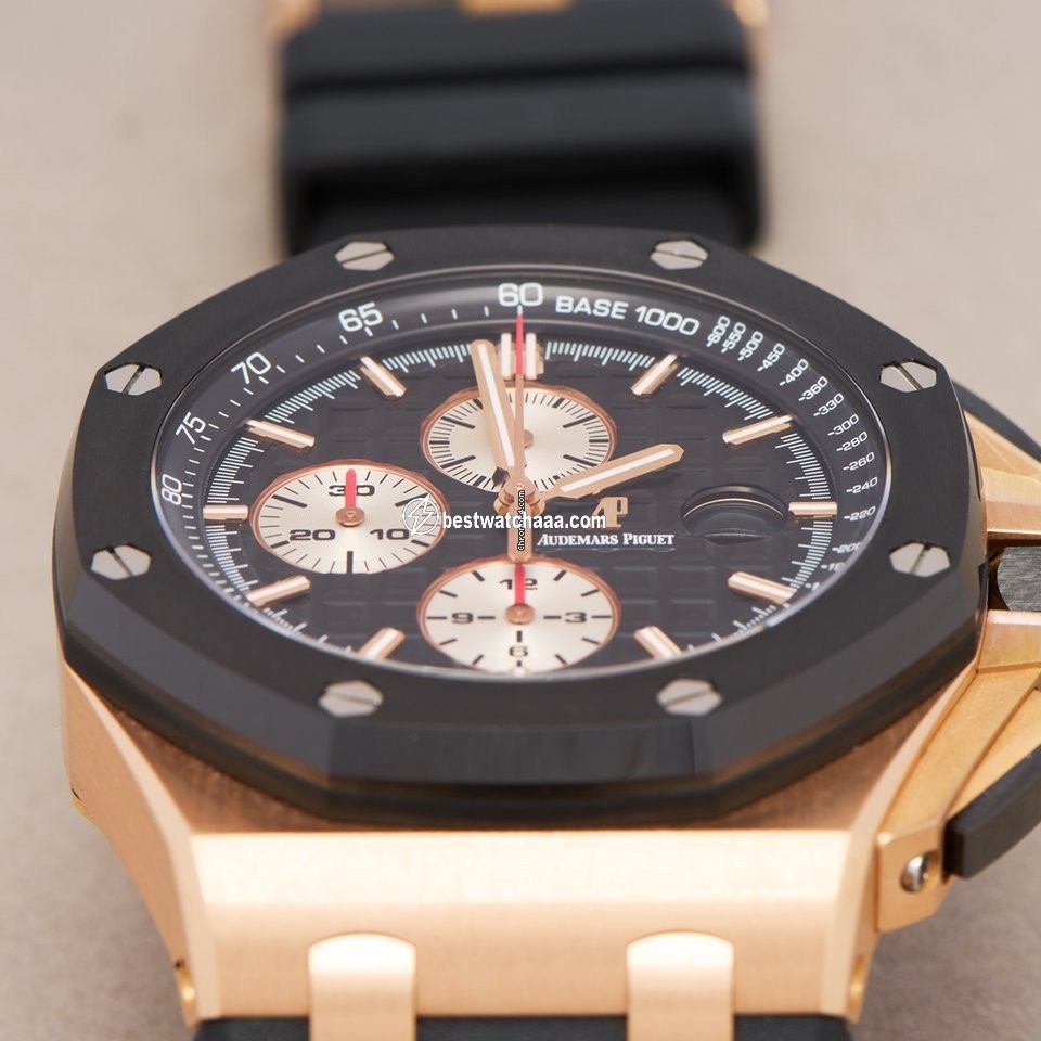 IMG_9081 Audemars Piguet Royal Oak Offshore Chronograph Mens watch Unisex Automatic Rose gold 26400RO Replica 6