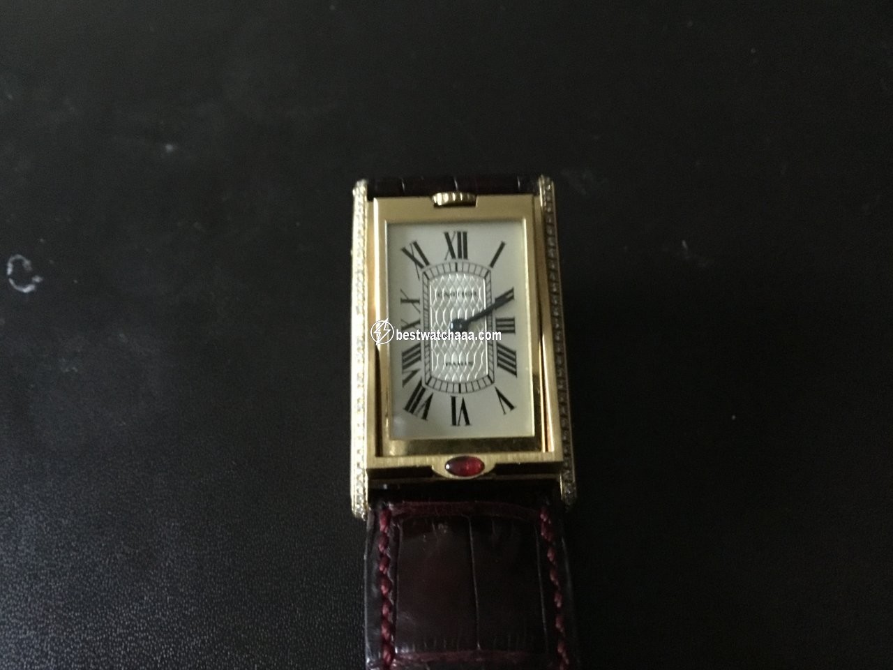 IMG_9081 Cartier Mens watch Unisex Quartz Yellow gold 2480 Replica 6