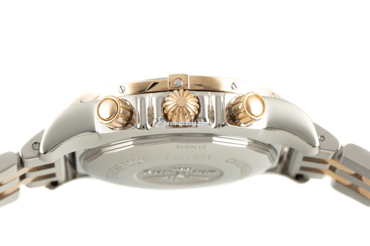 IMG_9081 Breitling Chronomat 44 Mens watch Unisex Automatic Gold Steel CB0110 Replica 6