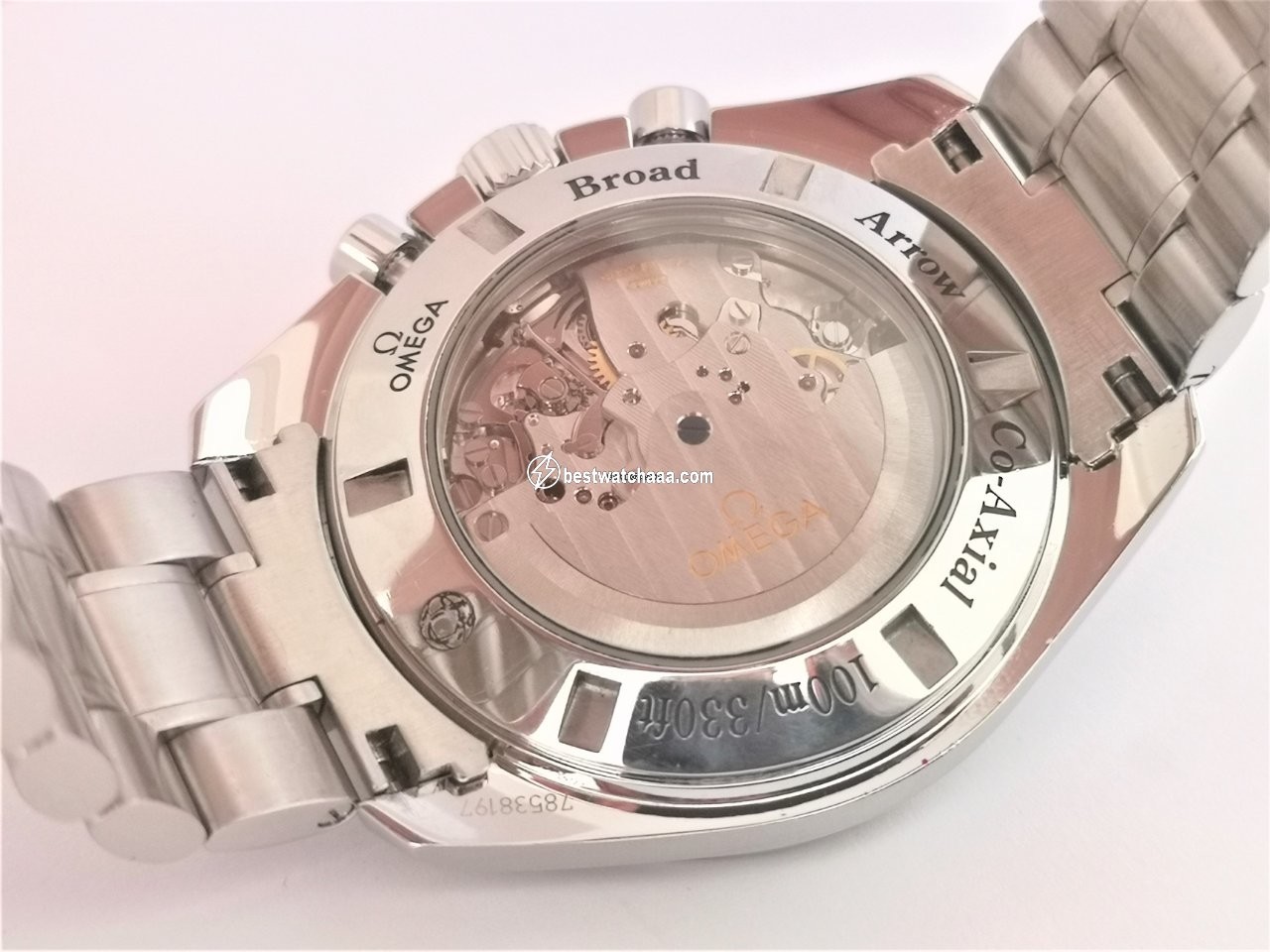 IMG_9081 Omega Speedmaster Broad Arrow Mens watch Unisex Automatic Steel 32110425002001 Replica 6