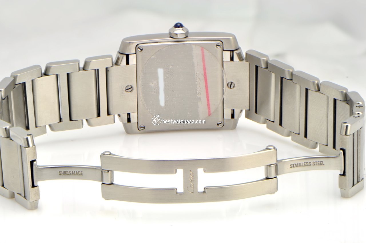 IMG_9081 Cartier Tank Francaise Mens watch Unisex Quartz Steel 2465 W51011Q3 Price reduced Replica 6