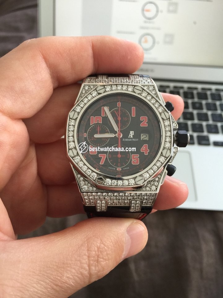 IMG_9081 Audemars Piguet Royal Oak Offshore Mens watch Unisex Automatic White gold 26191BC.ZZ.D002CR.01 Replica 6