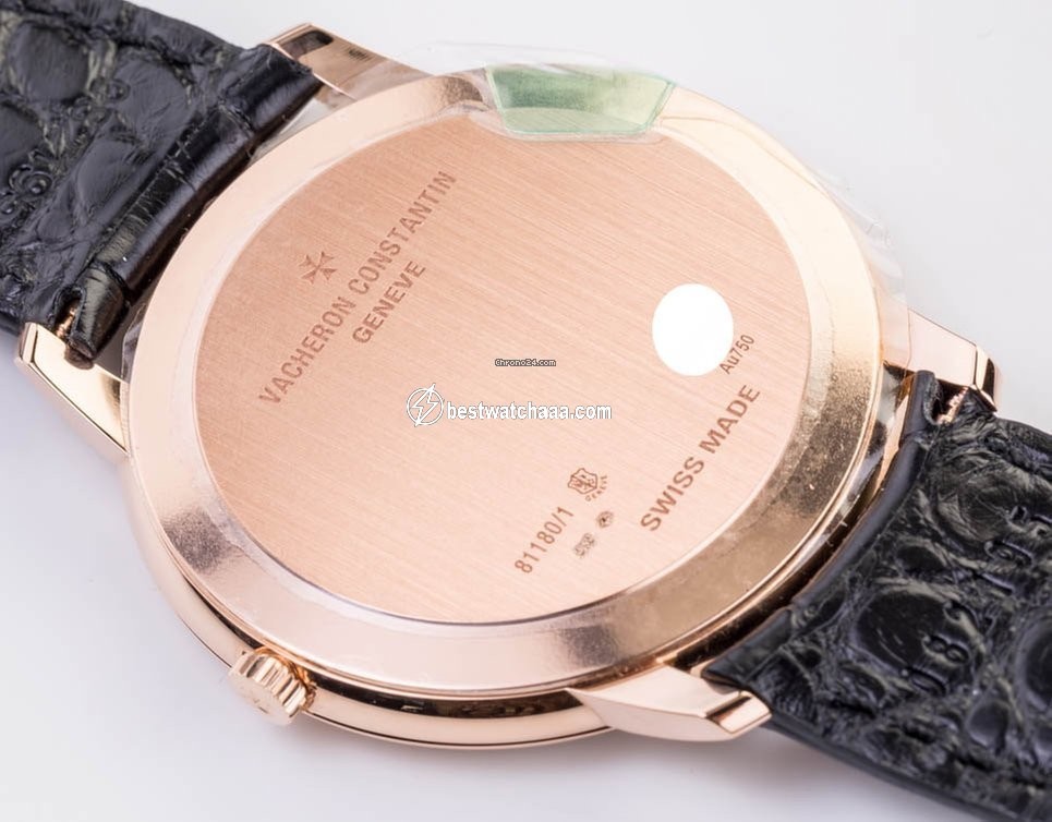 IMG_9081 Vacheron Constantin Patrimony Mens watch Unisex Manual winding Rose gold 81180 000R-9162 Replica 6