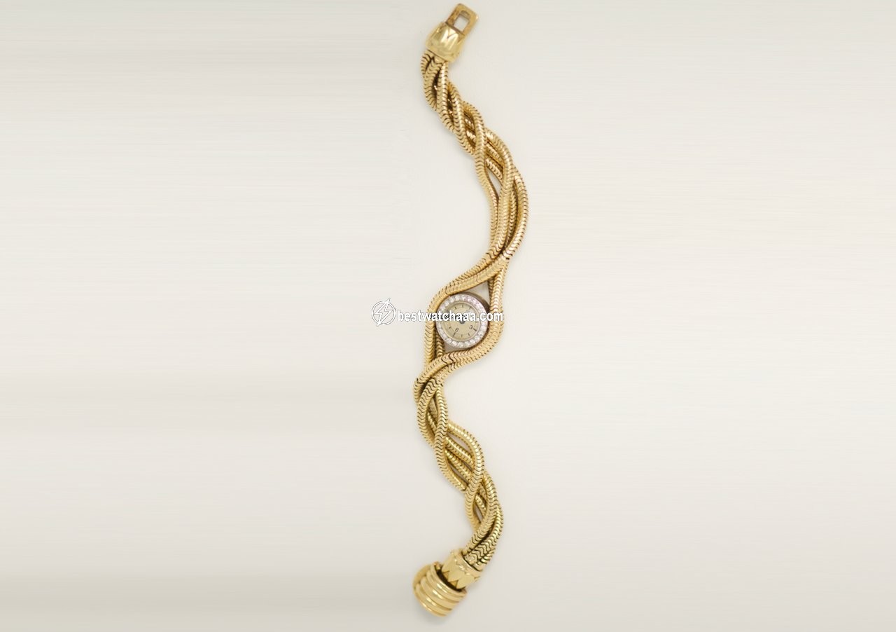 IMG_9081 Cartier Womens watch Manual winding Yellow gold RARE 1940S DIAMOND SET PLATINUM, 18KT YG TRIPLE TWIST WATCH Replica 6
