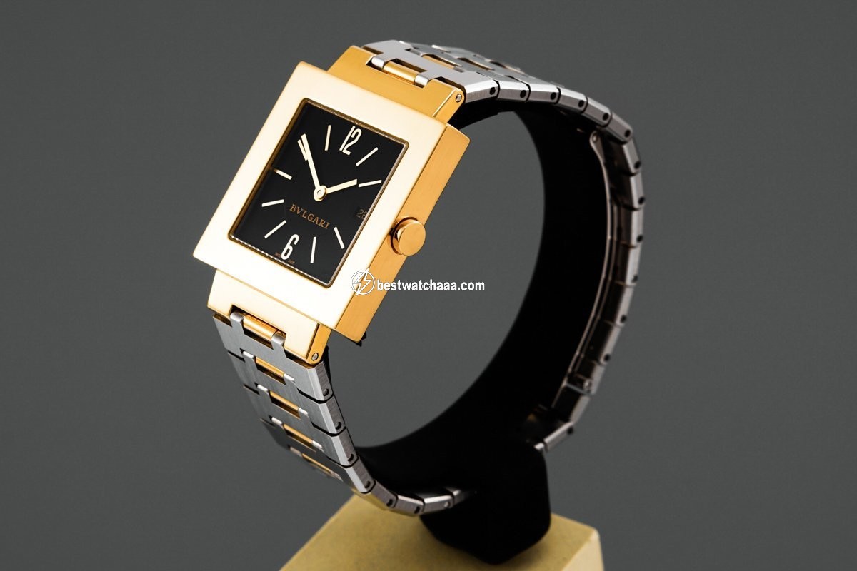 IMG_9081 Bulgari Quadrato Mens watch Unisex Quartz Yellow gold SQ 29 G Replica 6