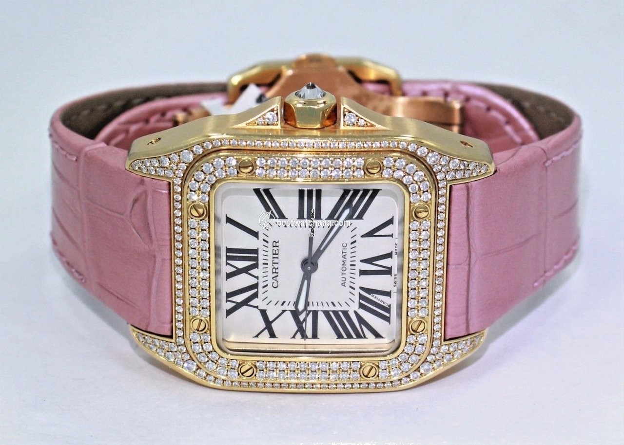 IMG_9081 Cartier Santos 100 Womens watch Automatic Yellow gold WM502051 2880 Replica 7