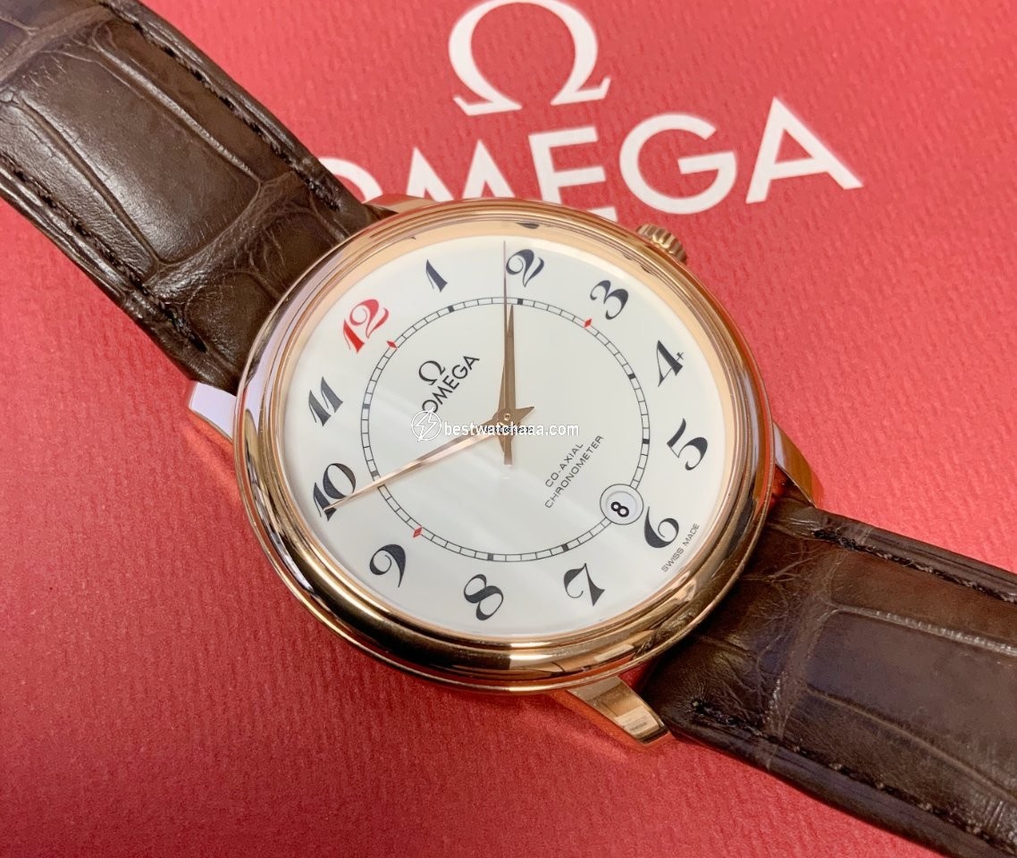 IMG_9081 Omega De Ville Prestige Mens watch Unisex Automatic Red gold 424.53.40.20.04.004 Replica 7